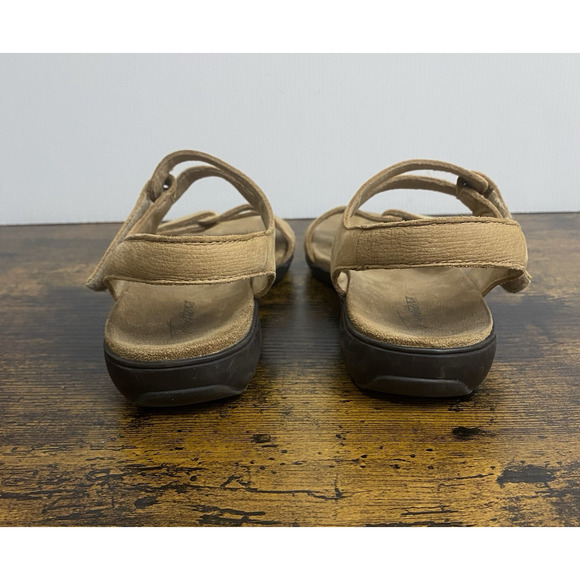 Trotters Katarina Sandals Womens Sz 7.5M Tan Leather Strappy Slingback Hook Loop - Picture 6 of 11